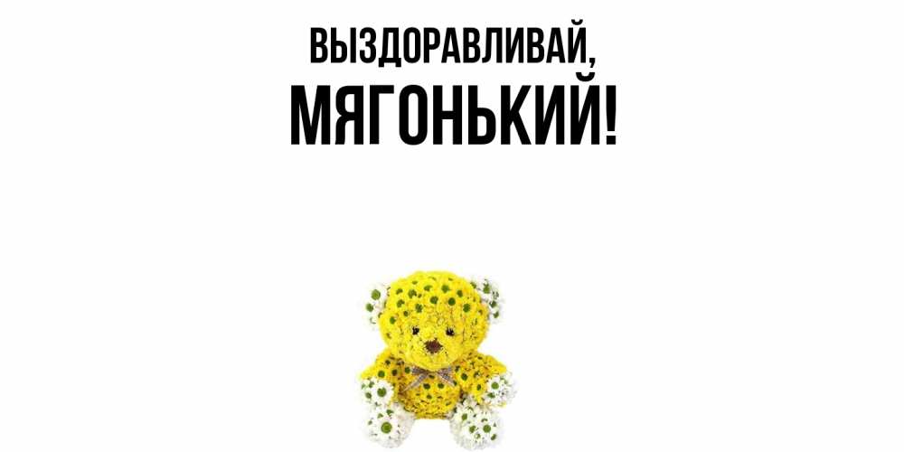 Открытка  для любимых и родных. мягонький, Выздоравливай  