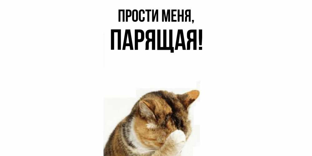 Открытка  для любимых и родных. паpящая, Прости меня  