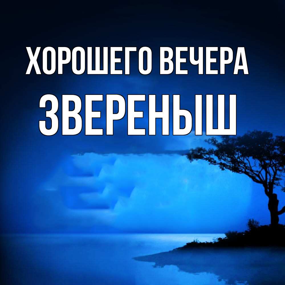 Открытка  для любимых и родных. звереныш, Хорошего вечера  