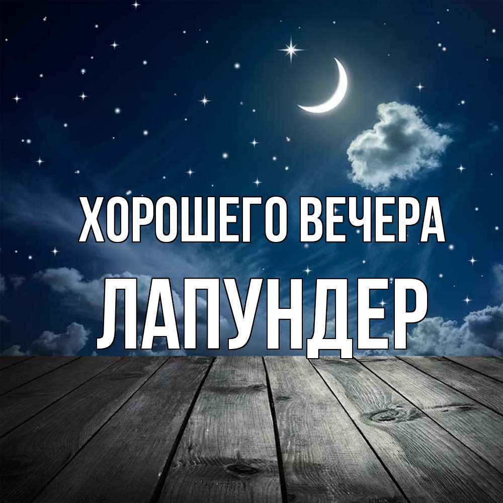 Открытка  для любимых и родных. лапундер, Хорошего вечера  