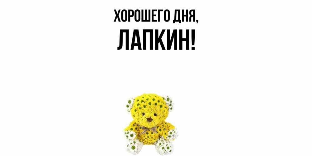 Открытка  для любимых и родных. лапкин, Хорошего дня  