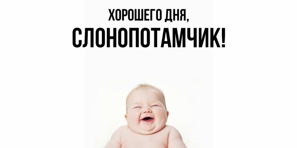 Открытка  для любимых и родных. слонопотамчик, Хорошего дня  