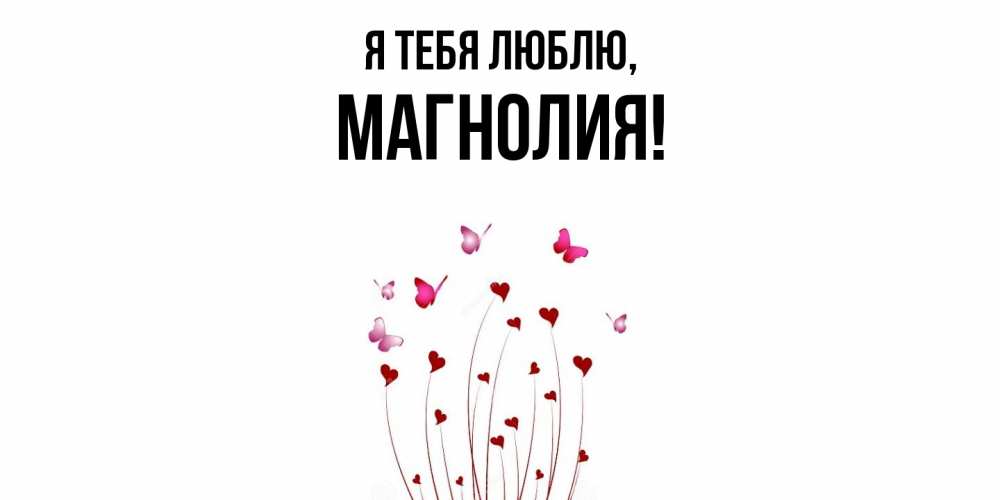 Открытка  для любимых и родных. магнолия, Я тебя люблю  