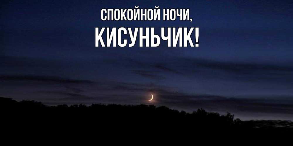 Открытка  для любимых и родных. кисуньчик, Спокойной ночи  