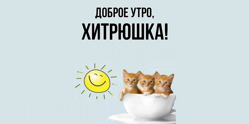 Открытка  для любимых и родных. хитрюшка, Доброе утро  