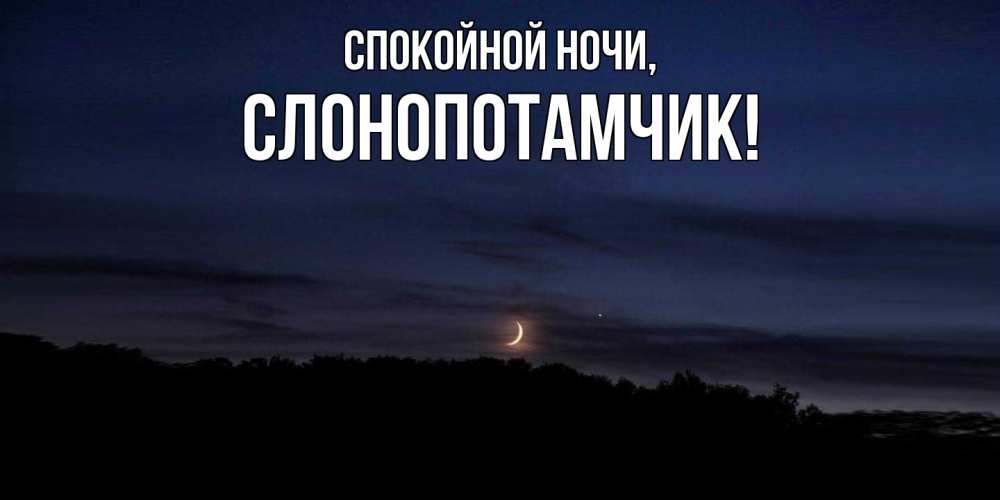 Открытка  для любимых и родных. слонопотамчик, Спокойной ночи  