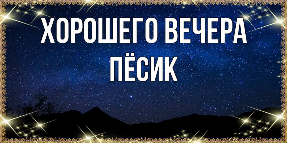 Открытка  для любимых и родных. пёсик, Хорошего вечера  