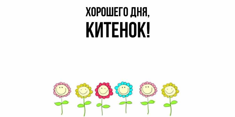 Открытка  для любимых и родных. китенок, Хорошего дня  