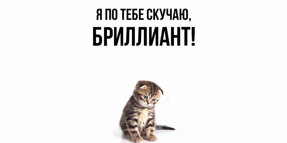 Открытка  для любимых и родных. бриллиант, Я по тебе скучаю  