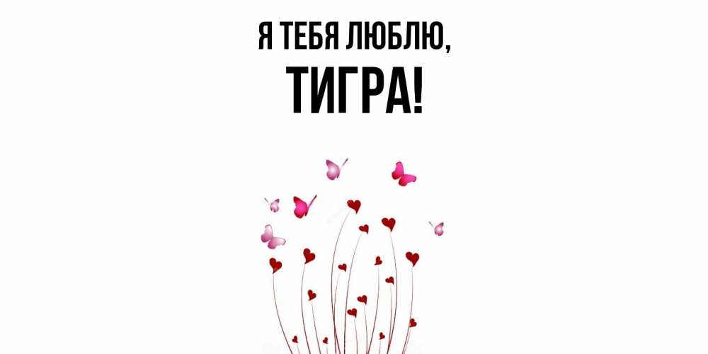 Открытка  для любимых и родных. тигpа, Я тебя люблю  