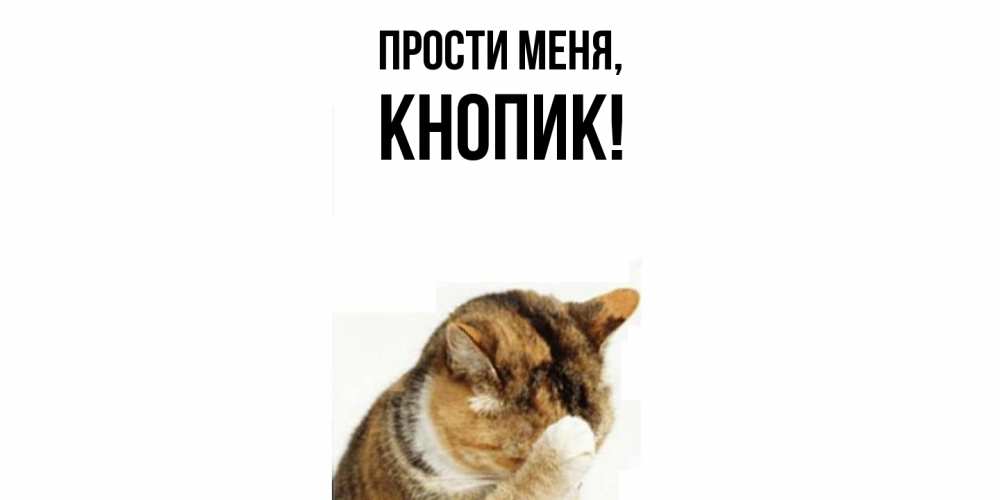 Открытка  для любимых и родных. кнопик, Прости меня  