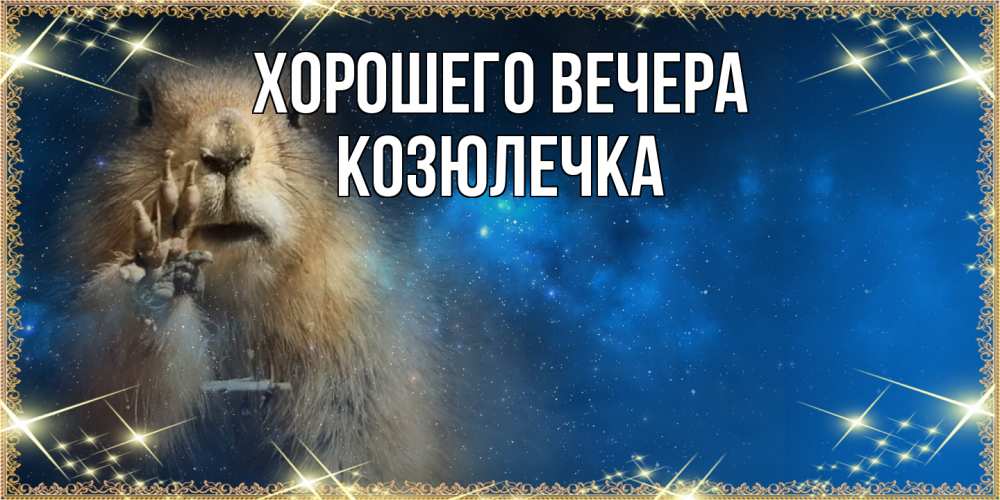 Открытка  для любимых и родных. козюлечка, Хорошего вечера  