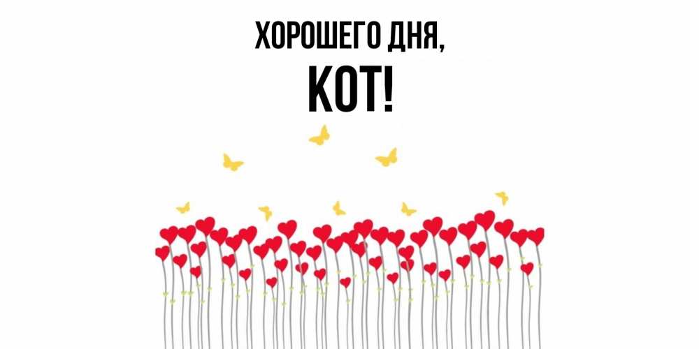 Открытка с именем, кот, Хорошего дня