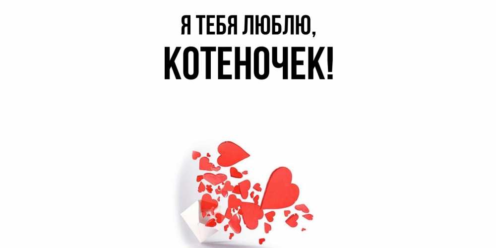 Открытка  для любимых и родных. котеночек, Я тебя люблю  