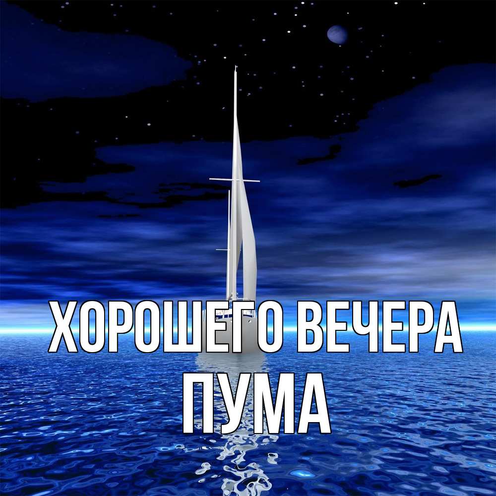 Открытка  для любимых и родных. пума, Хорошего вечера  