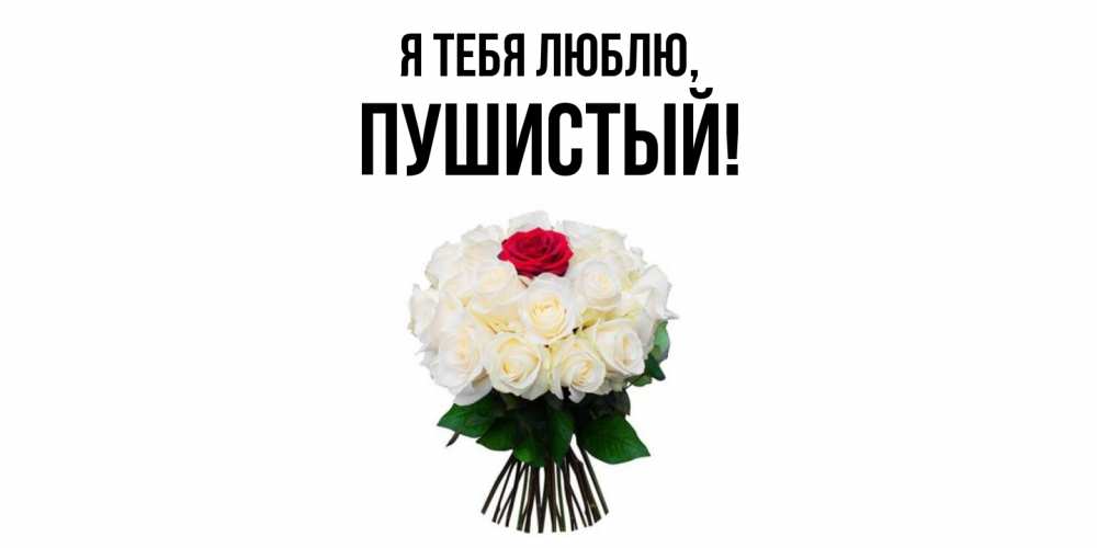 Открытка  для любимых и родных. пушистый, Я тебя люблю  