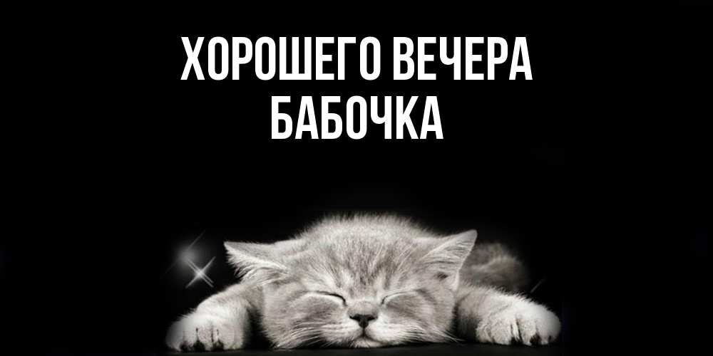 Открытка  для любимых и родных. бабочка, Хорошего вечера  
