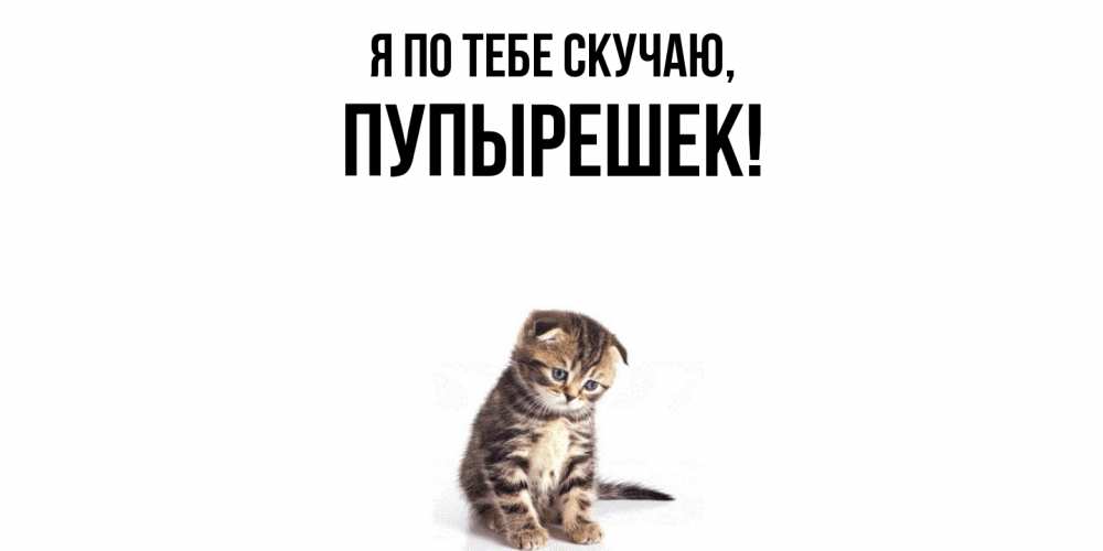 Открытка  для любимых и родных. пупырешек, Я по тебе скучаю  