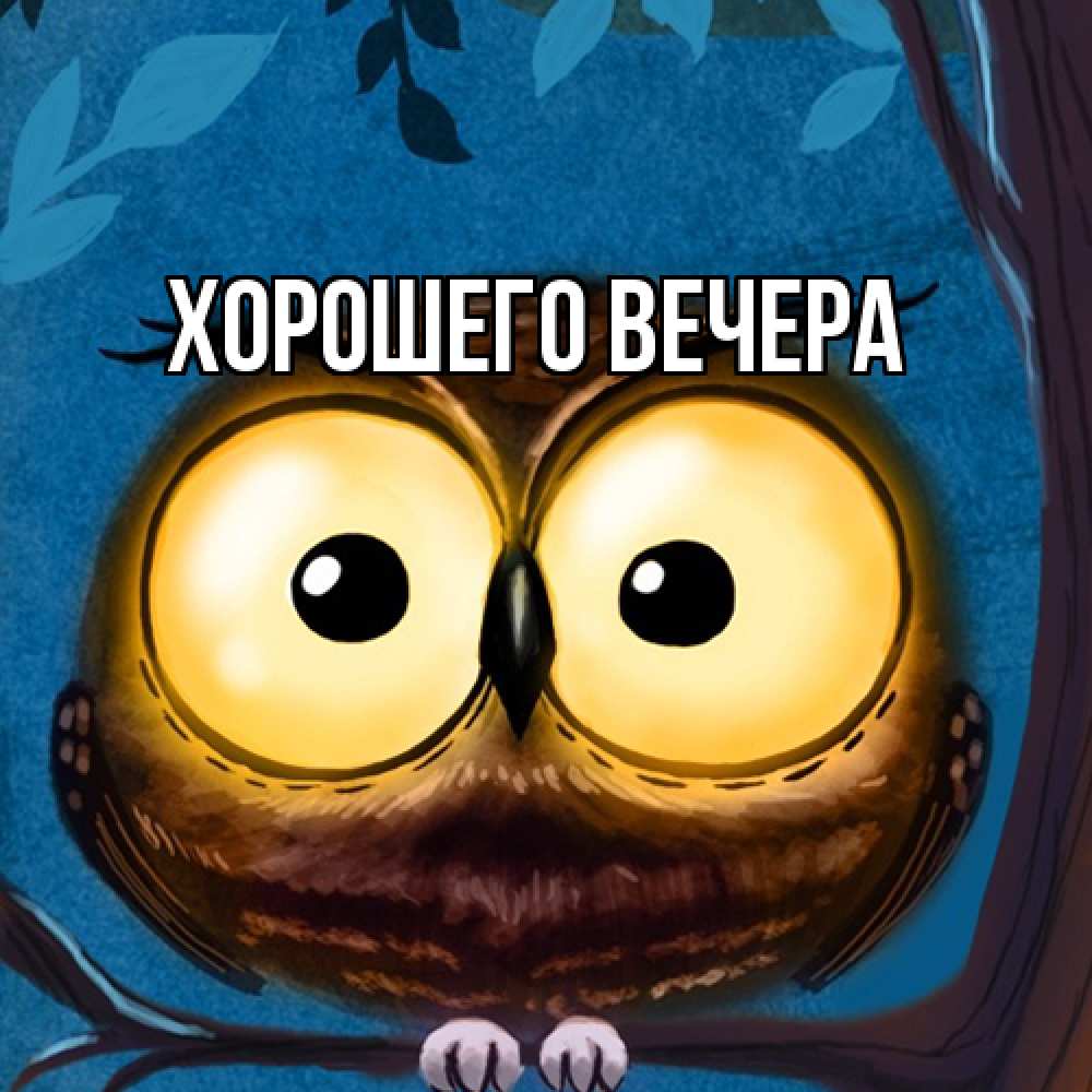 Открытка с подписью, открытка-бесплатно, Хорошего вечера