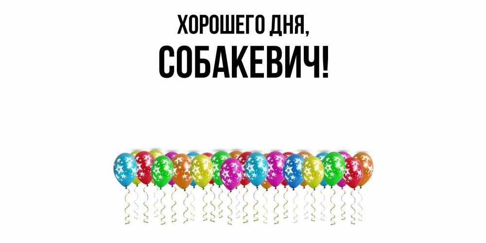 Открытка  для любимых и родных. собакевич, Хорошего дня  