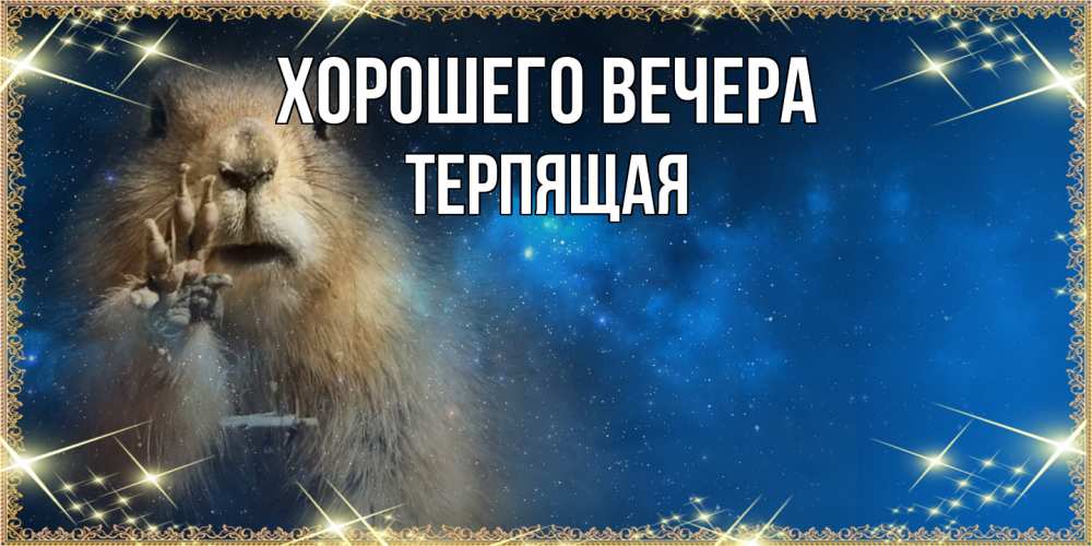 Открытка  для любимых и родных. теpпящая, Хорошего вечера  