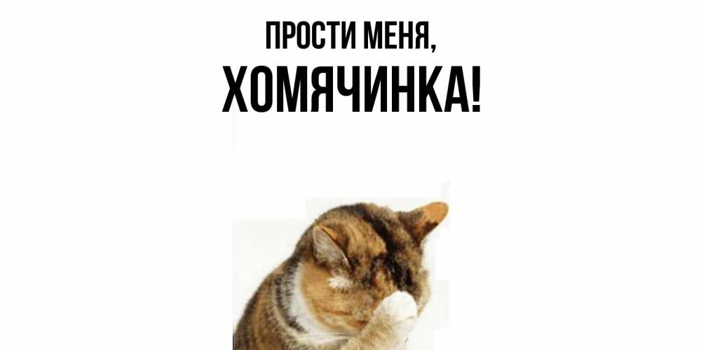 Открытка с именем, хомячинка, Прости меня