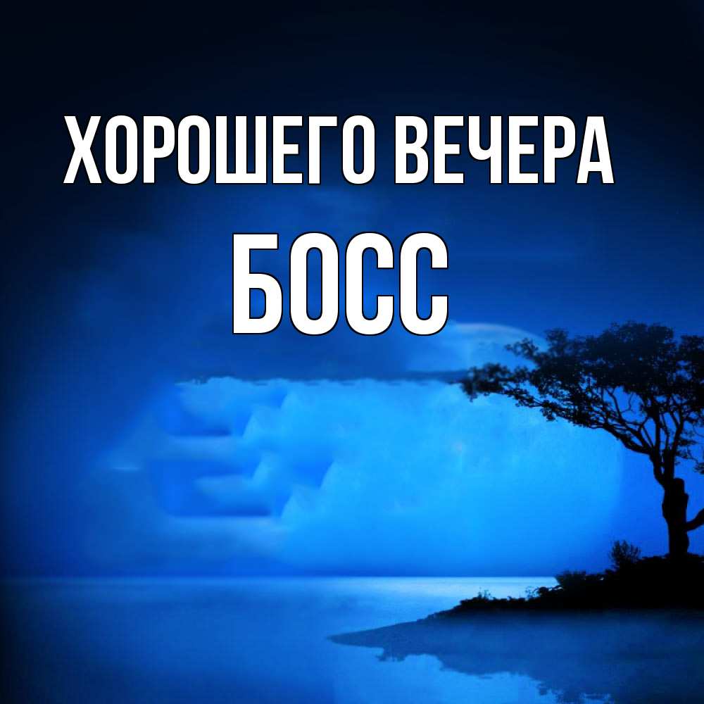 Открытка с именем, Босс, Хорошего вечера