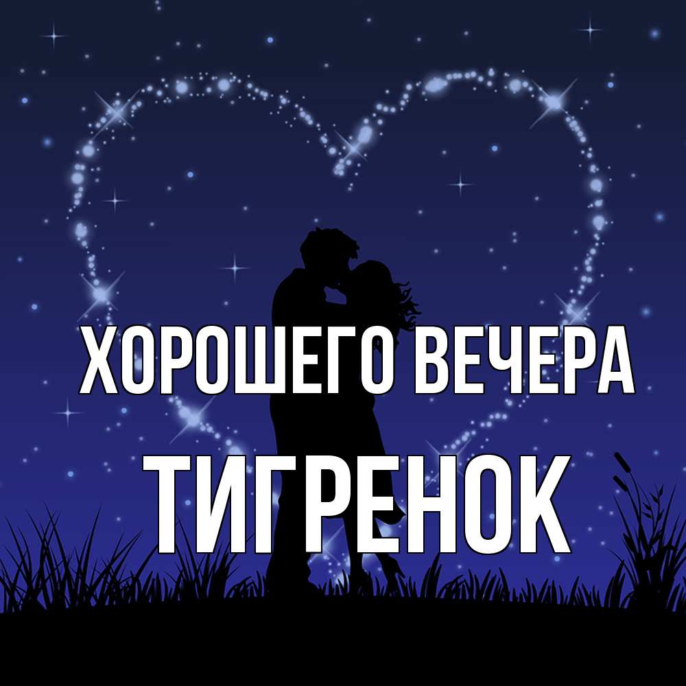 Открытка  для любимых и родных. Тигренок, Хорошего вечера  