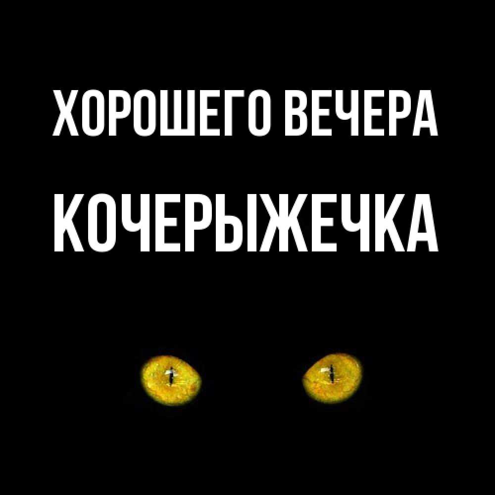 Открытка  для любимых и родных. кочерыжечка, Хорошего вечера  