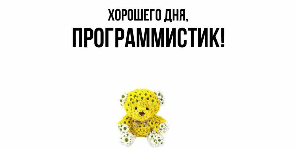 Открытка  для любимых и родных. программистик, Хорошего дня  