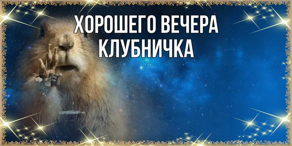 Открытка  для любимых и родных. клубничка, Хорошего вечера  
