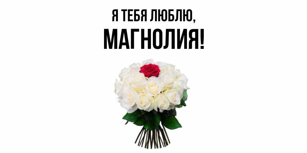 Открытка  для любимых и родных. магнолия, Я тебя люблю  