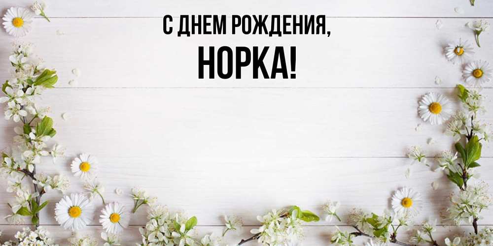 Открытка с именем, норка, С днем рождения