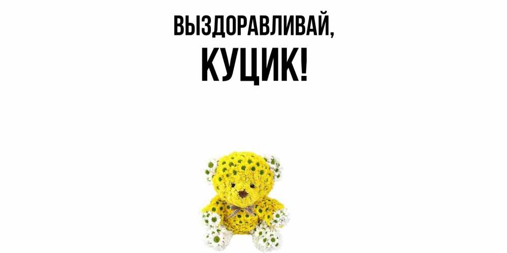 Открытка  для любимых и родных. куцик, Выздоравливай  