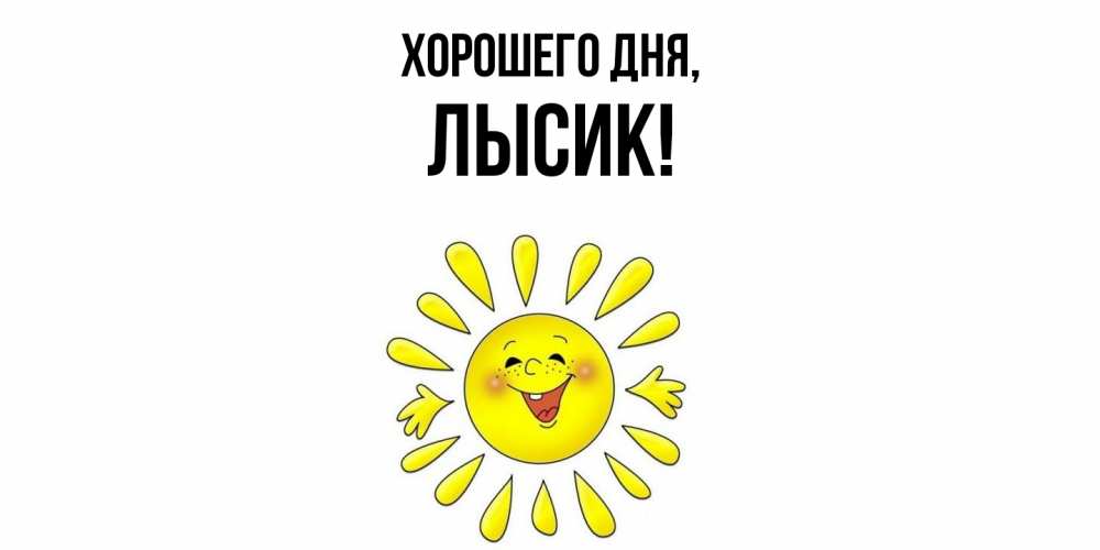 Открытка  для любимых и родных. лысик, Хорошего дня  