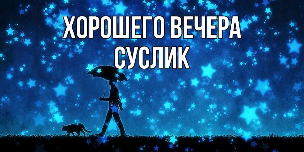 Открытка  для любимых и родных. суслик, Хорошего вечера  