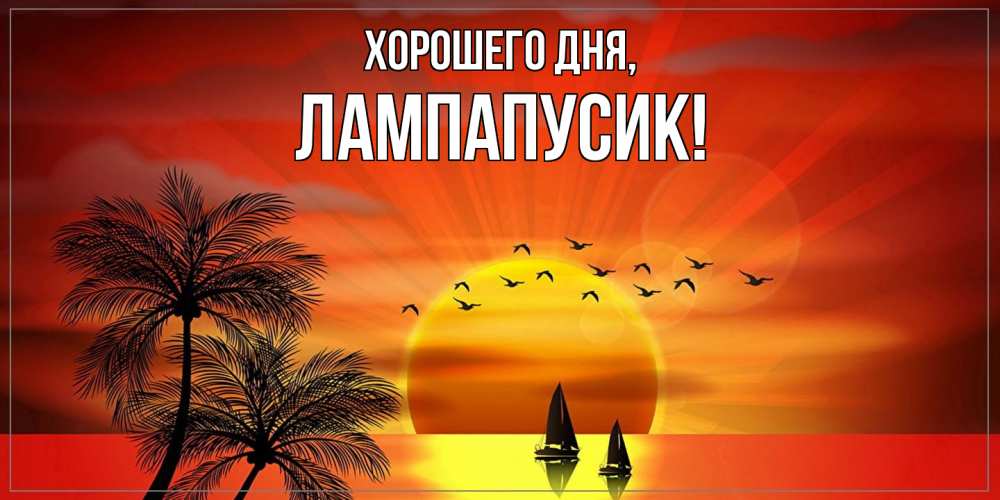 Открытка  для любимых и родных. лампапусик, Хорошего дня  