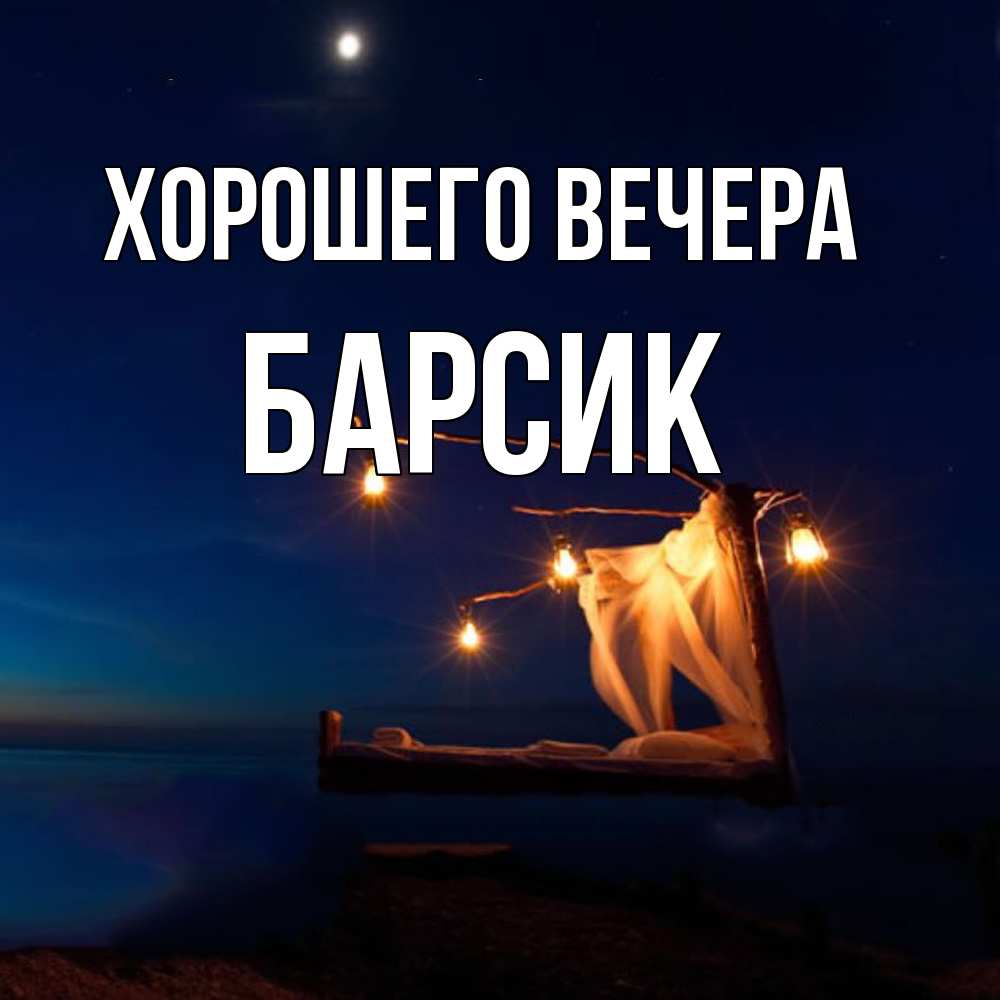 Открытка  для любимых и родных. барсик, Хорошего вечера  