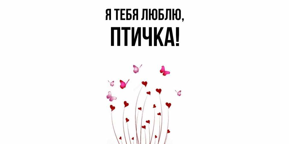 Открытка  для любимых и родных. птичка, Я тебя люблю  