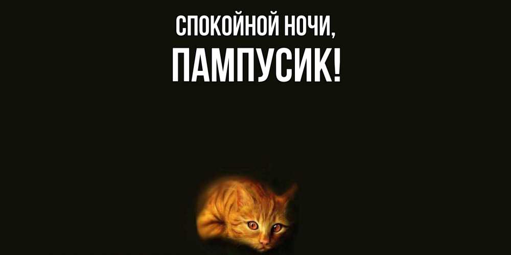 Открытка  для любимых и родных. пампусик, Спокойной ночи  