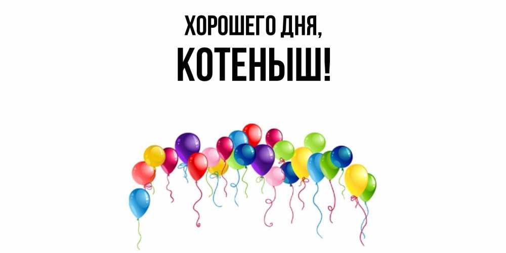 Открытка  для любимых и родных. котеныш, Хорошего дня  