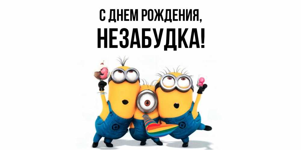 Картинка С днем рождения, незабудка