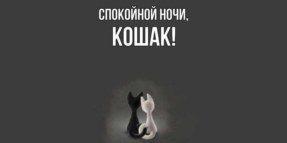 Открытка  для любимых и родных. кошак, Спокойной ночи  