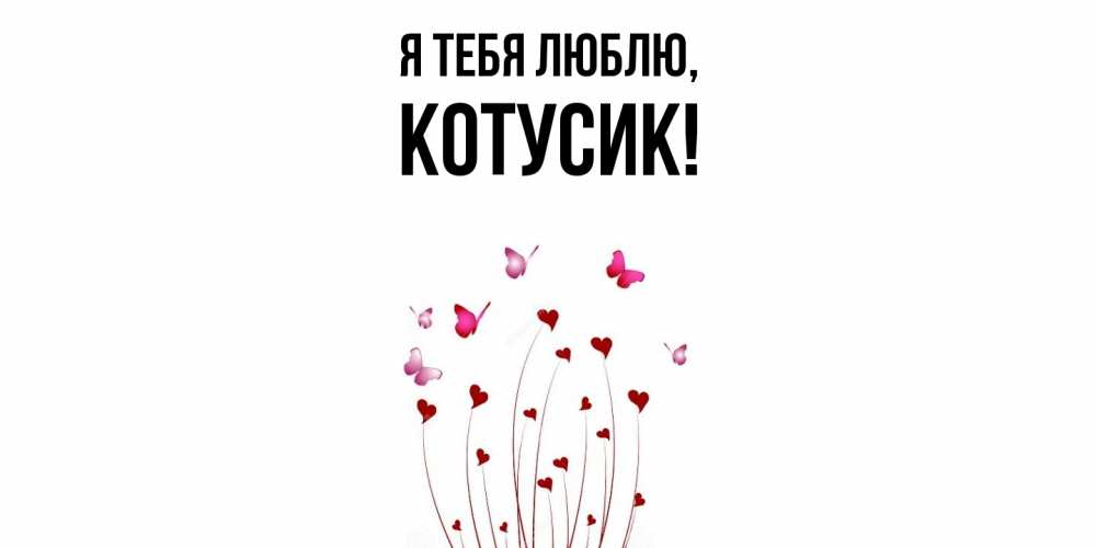 Открытка  для любимых и родных. котусик, Я тебя люблю  