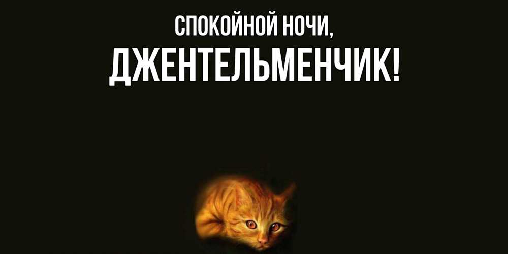 Открытка  для любимых и родных. джентельменчик, Спокойной ночи  