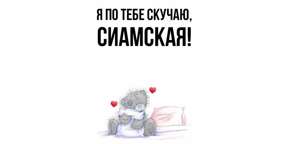 Открытка  для любимых и родных. сиамская, Я по тебе скучаю  