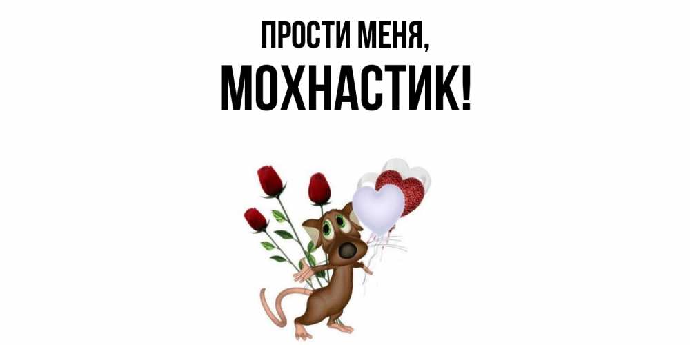 Открытка  для любимых и родных. мохнастик, Прости меня  