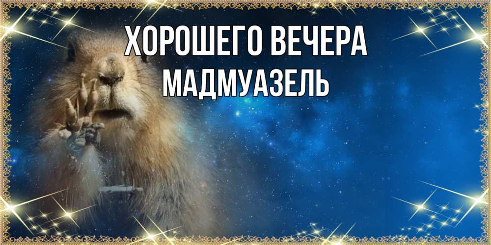 Открытка с именем, мадмуазель, Хорошего вечера