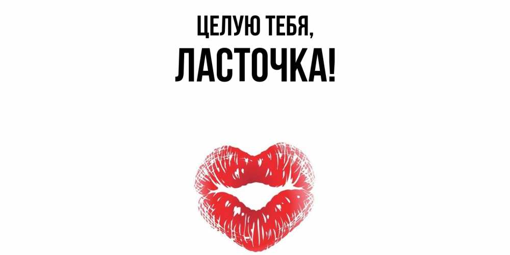 Открытка  для любимых и родных. ласточка, Целую тебя  