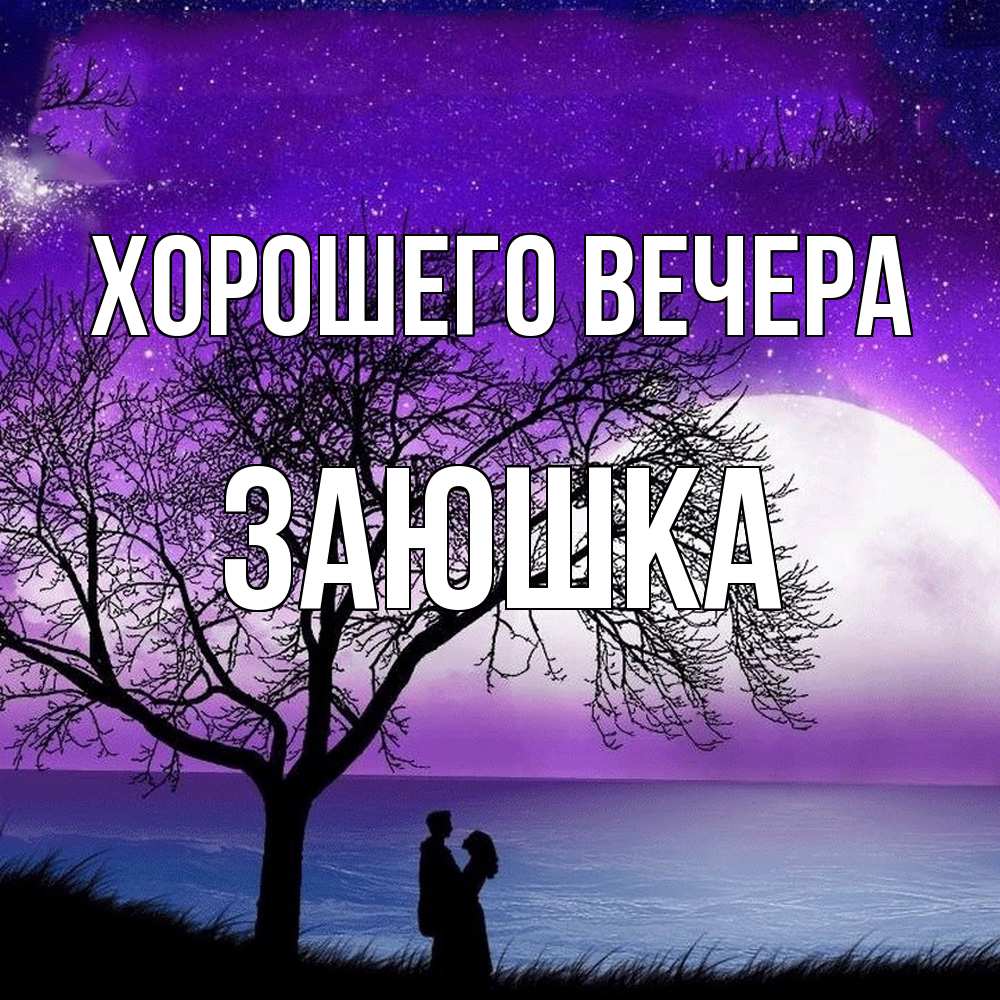 Открытка  для любимых и родных. заюшка, Хорошего вечера  